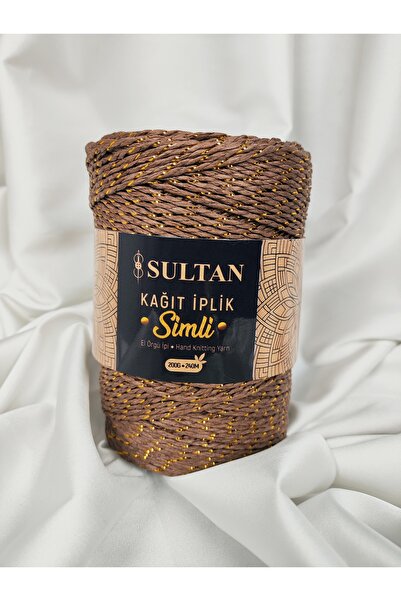 Sultan Ață de hârtie cu sclipici pentru tricotat manual 200gr.-240mt. (1 buca...
