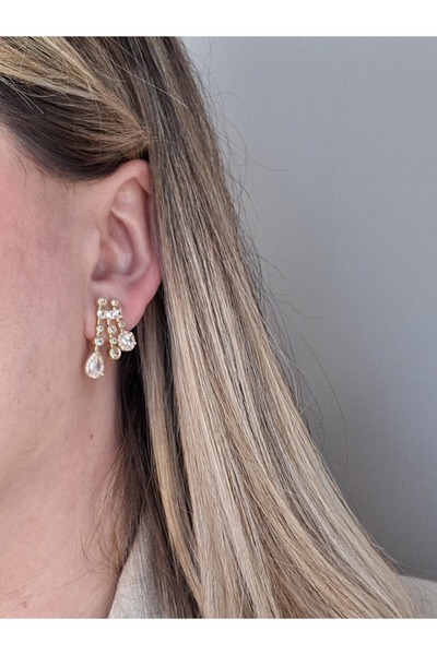 8atelier Multi-View Gold Stone Detail Earrings