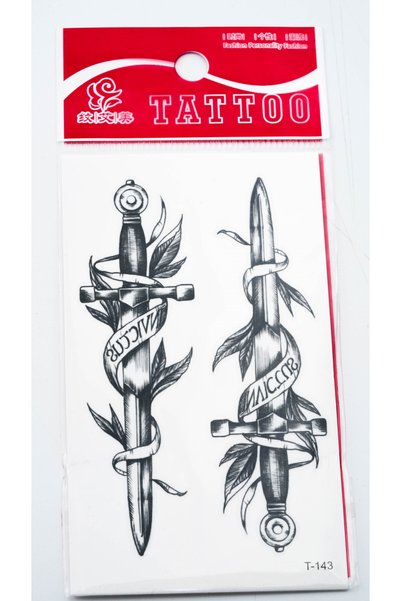 Zuum Accessories Kılıç Model Küçük Boy , Minimal Geçici Dövme,Tattoo