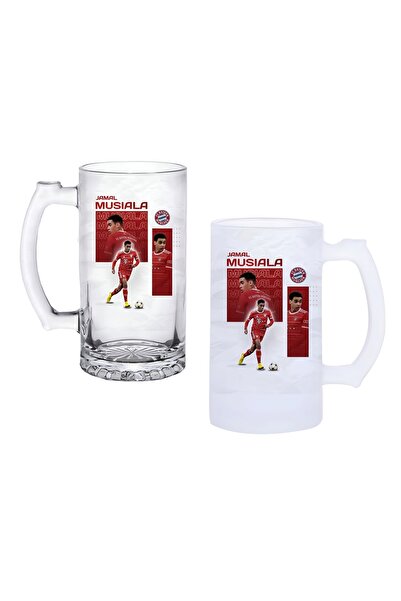 Ghostbastır Jamal Musiala Handled Beer Glass with Frosted or Transparent Opti...