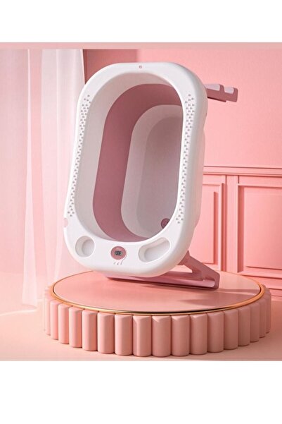Be a better mom Baby Bath Tub with Seat & Thermometer, Portable Travel Collap...