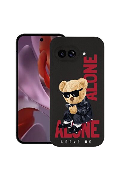 bestcase Калъф за Google Pixel 9a, Мече  "Оставете ме на мира ", Тънък силико...