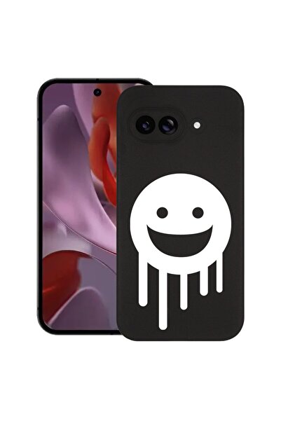 bestcase Калъф за Google Pixel 9a, Смайли, Тънък силиконов 0.8ММ, Удароустойч...