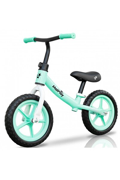 MalPlay Bicicleta de echilibru fara pedale pentru copii, Fliki Turquoise/Whit...
