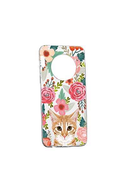 bestcase Husa Cat and Flowers, pentru Huawei Mate 30, rezistenta la uzura, an...