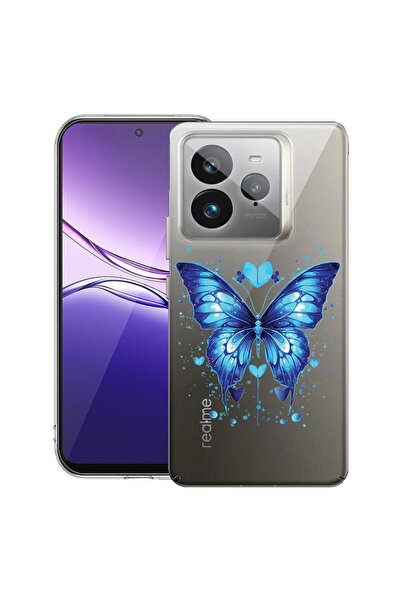 bestcase ¬Æ Husa pentru Realme GT 7 Pro cu Design Blue Butterfly, Clear Slim ...