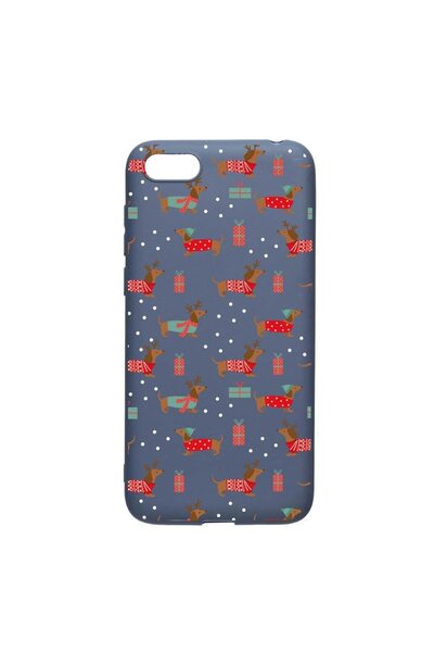 bestcase Силиконов калъф, съвместим с Huawei Y6 Prime 2019, Дакел Коледа, уст...