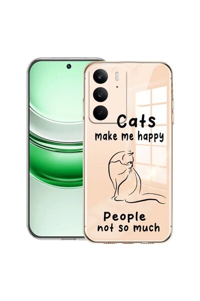bestcase Husă transparentă din silicon pentru Realme C71, Pisici și Oameni, 2...