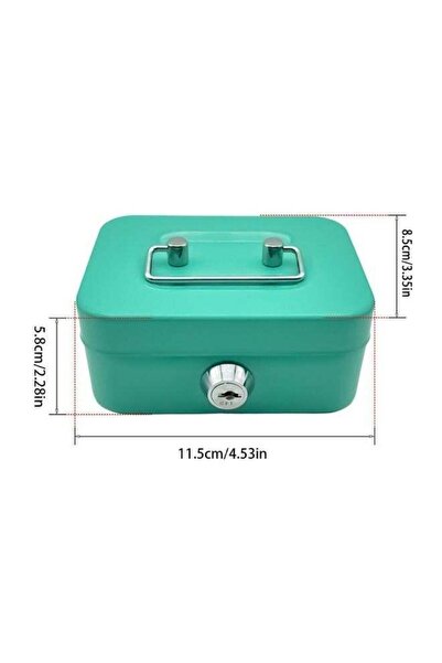 Generic Metal Cash Box,Small Cash Storage Box with Lockable Cover, Key Lock M...