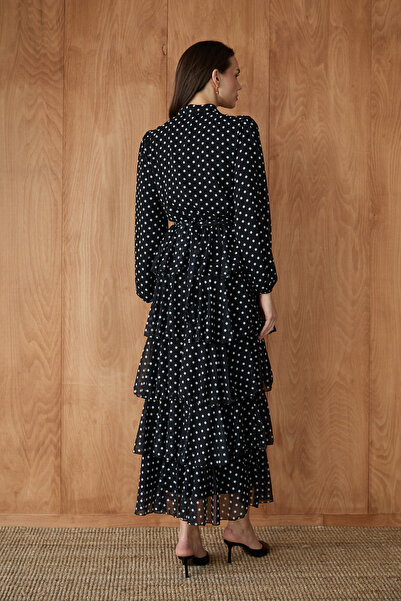 Melike Tatar Layered Polka Dot Dress 32-2881