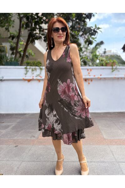 DenizEge Italian Sakura Dress Brown