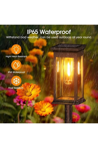 emilydor Lampa Solara Gradina LED Felinar cu Tarus 41.5cm, IP65, Acumulator 6...