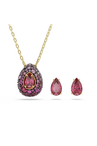 Swarovski Sublima Set, Set (2), Armut kesim, Kırmızı, 18k altın rengi yüzey