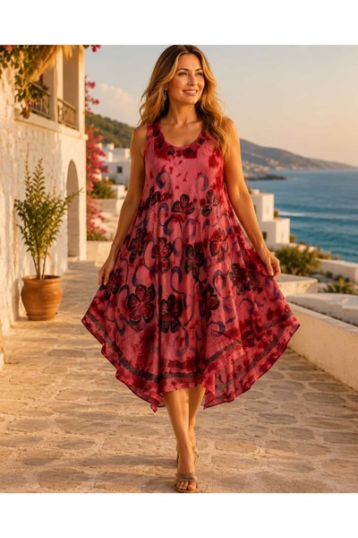 Punta Otantik MSR7353 Rochie indiană importată cu imprimeu floral și bretele,...