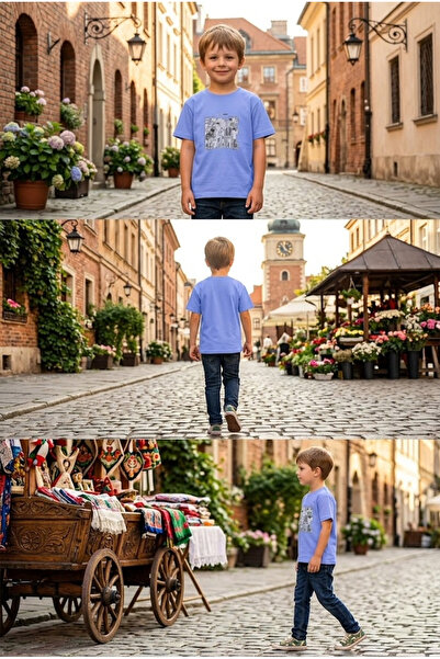 meyastore Boy's T-Shirt with Comic Book Print