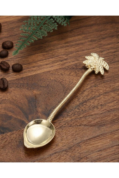 Pressia Palm Tree Shaped Coffee Spoon Gold Color