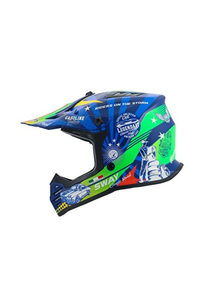 Sway 618 Gassoline Greed Çocuk Cross Kaskı