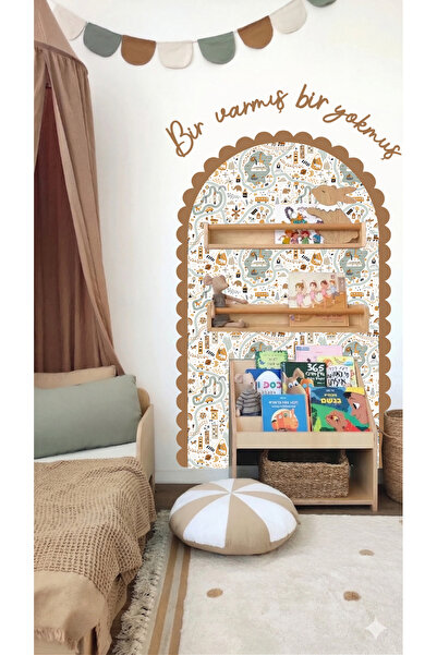 modabilyo Çocuk & Bebek Odası Duvar Sticker | Sticker Bir Varmış Çerçeveli Se...