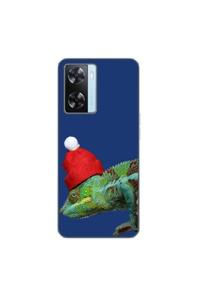 OEM Калъф, съвместим с Oppo A57s, силиконов гел TPU, с десен Коледен хамелеон