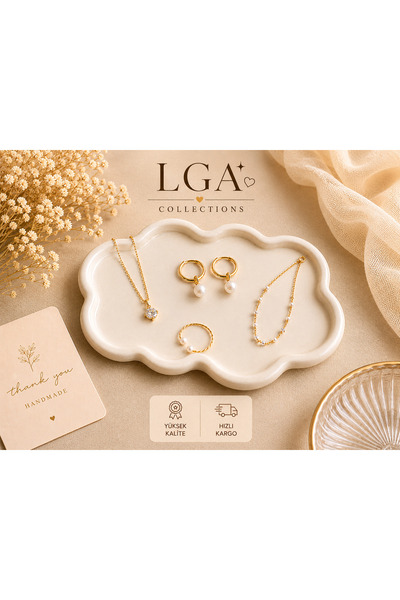 LGA COLLECTİONS EL YAPIMI DEKORATİF TEPSİ SUNUMLUK