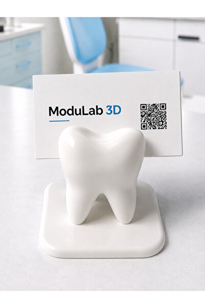 ModuLab 3D 3D Tooth-Shaped Business Card Holder Desktop Card Holder Decorativ...