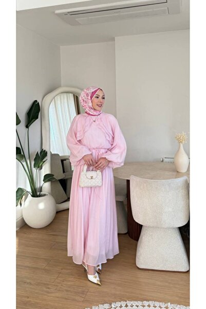 MVK MAVEKA COLLECTİON Double Ruffle Lined Voile Dress