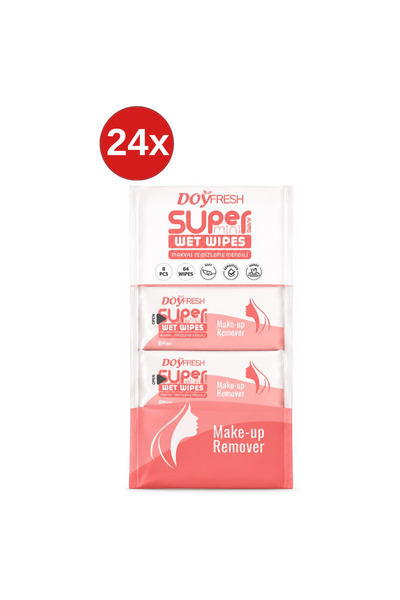DOYFRESh 24x MINI Wet Wipes Make Up 8x8pcs