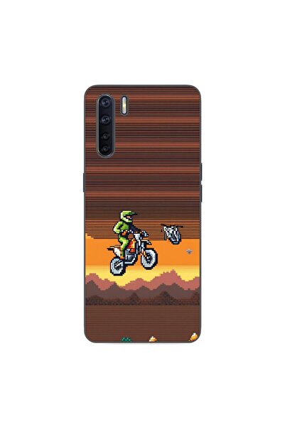 OEM Husa compatibila cu Oppo A91 Silicon Gel Tpu Model Pixel Art Motorcross