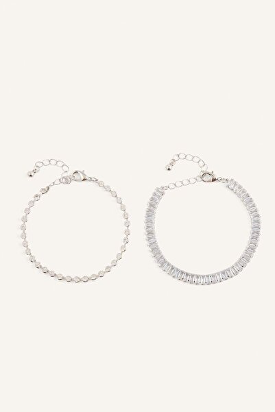 DeFacto Women's 2-Piece Chain Bracelet H3577Axns