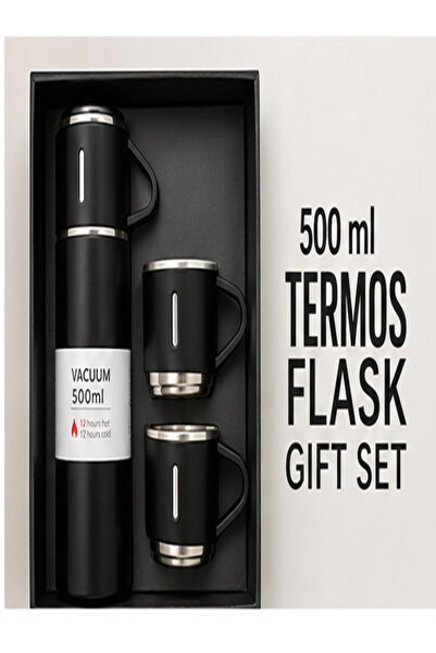 NO BRAND Termos izolat în vid cu 3 căni de 500 ml