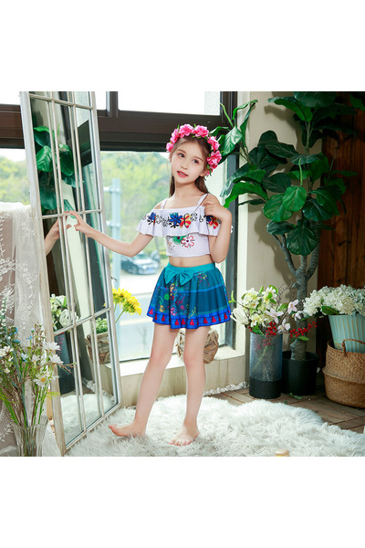 Generic Girl Swimsuits with skirt, Two Piece Girls Swimming Costume