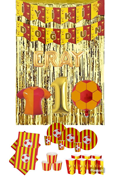Mehca 16-Person Yellow and Red Name Letter Foil and Number Foil Concept Set