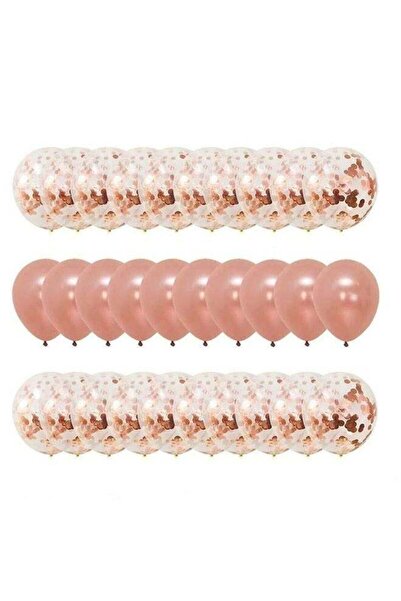 Generic 30-Piece Confetti And Latex Decorative Balloons, Rose Gold Confetti F...