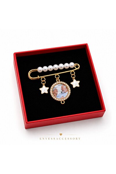 enyessaccessory Kişiye Özel 1 Fotoğraflı Hatıra Çengeli İncili -Anı Hediyesi