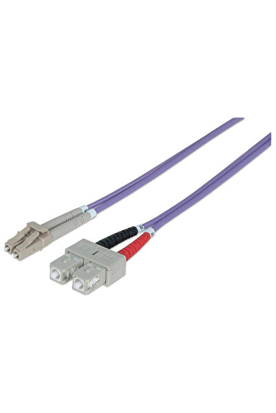 Intellinet LWL Anschlusskabel LC/SC 2m Multimode OM4 lila