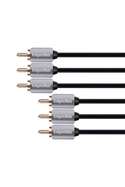Kruger&Matz Cablu RCA (Cinch) x3 - RCA (Cinch) x3 1.8m gri (KM0307)