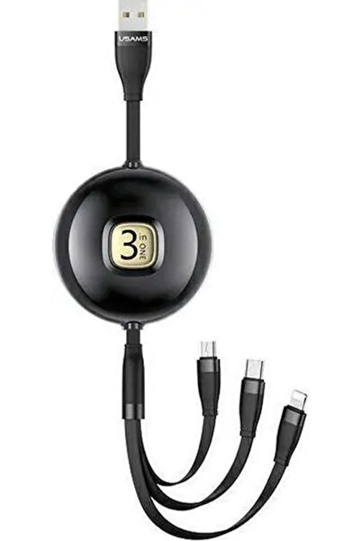 Usams Kabel U69 3w1 1m czarny/black(lightning/microUSB/USB-C) SJ508USB01 (US-...