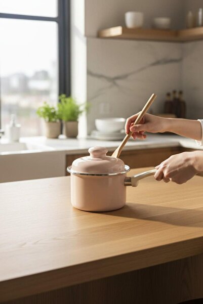 ALBETTO Luxury Enamel Rafadan, Mini Pan, Sauce Pot 12cm 900ml Güzgülü