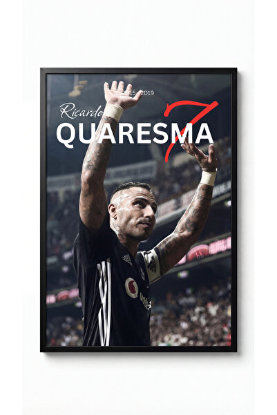 icontablo Ricardo Quaresma Q7 Siyah Çerçeveli Tasarım Tablo Taraftar Duvar De...