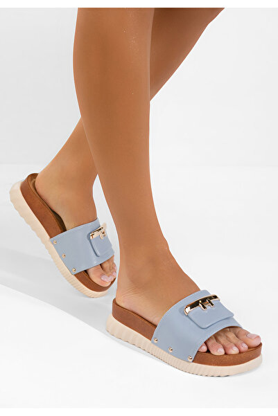 B T Shoes Blue Kammy Platform Sole Slipper