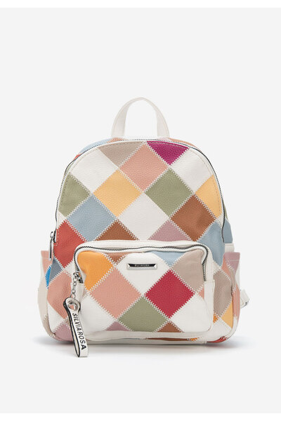B T Shoes Rucsac dama Silvia Rosa 6099 alb