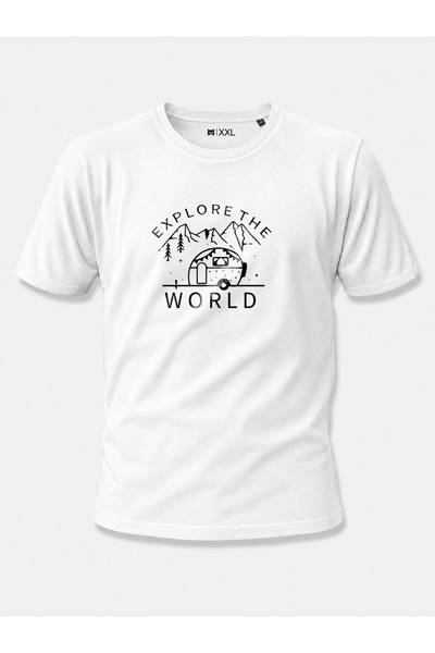 North Whiskers تي شيرت Explore The World Caravan مطبوع للجنسين مصنوع من القطن...