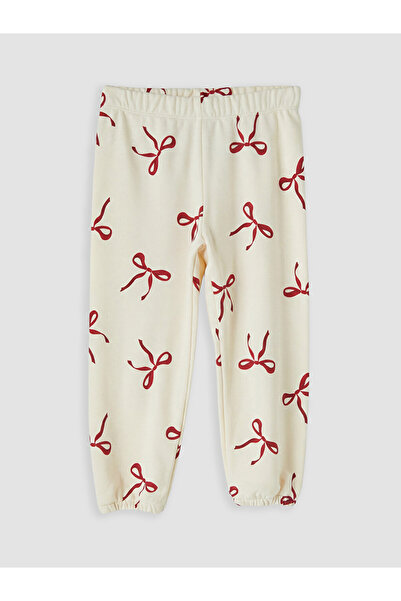 LC Waikiki Rmz Gi̇yi̇m Farki̇yla Bow Printed Girls' Jogger Sweatpants