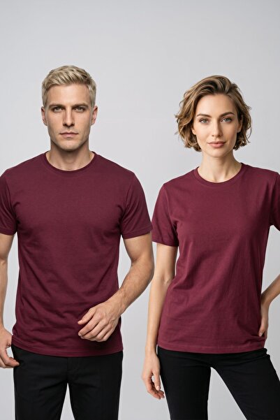 fevien Couple Combination Set of 2 Crew Neck Short Sleeve Basic T-Shirts - Co...