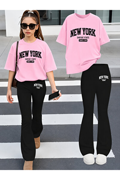 YUNAYT Set de pantaloni evazați și tricou spaniol pentru fete