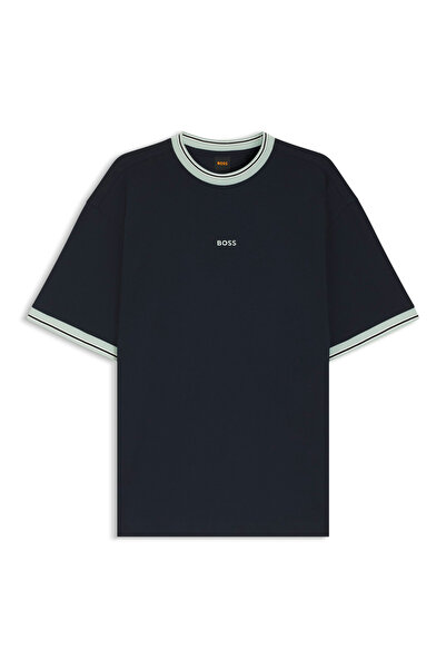 BOSS Lacivert Erkek Logo Baskılı T-Shirt Te_Blocks_50560372