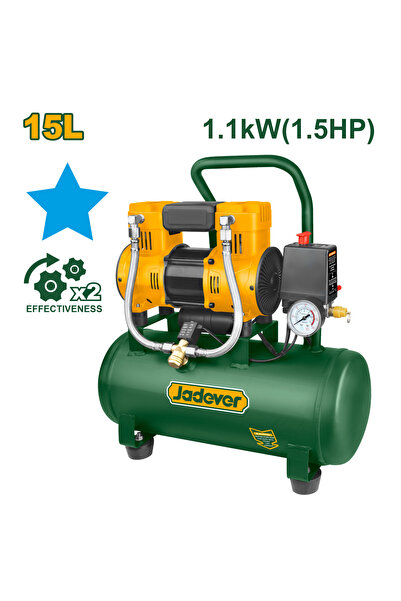 Jadever 1.5 HP Air Compressor silent oil freefrom 15 Liter Capacity