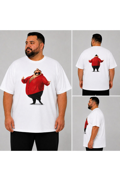VODEXA Men's Oversize T-Shirt Man in Red Shirt Printed Cotton T-Shirt Comfort...