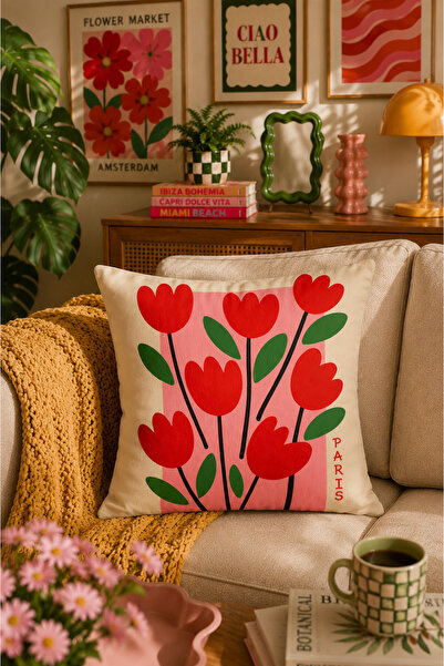 SasoHome Vintage Pop Art Kırlent Kılıfı Seti – Salon ve Oturma Odası Dekoru D...