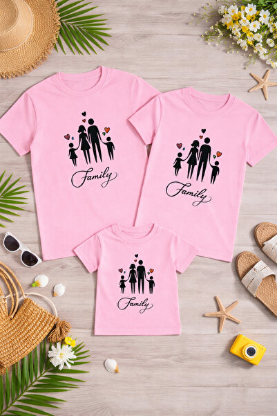 LORVEX Mother Father Child Combination T-Shirt Cotton Oversize Family Combina...